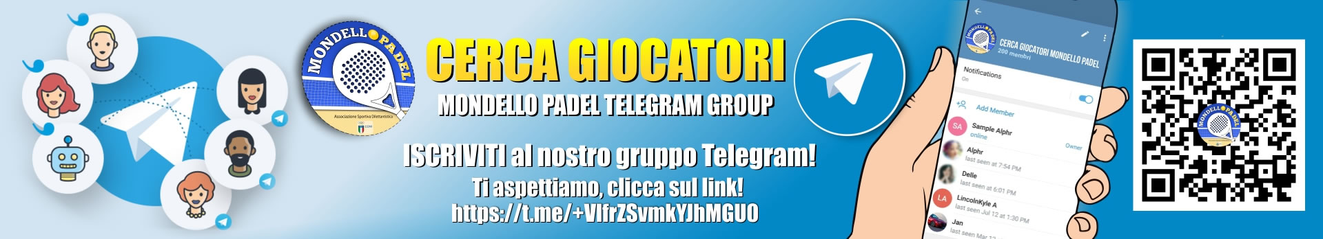 Iscriviti subito al Mondello Padel Telegram Group